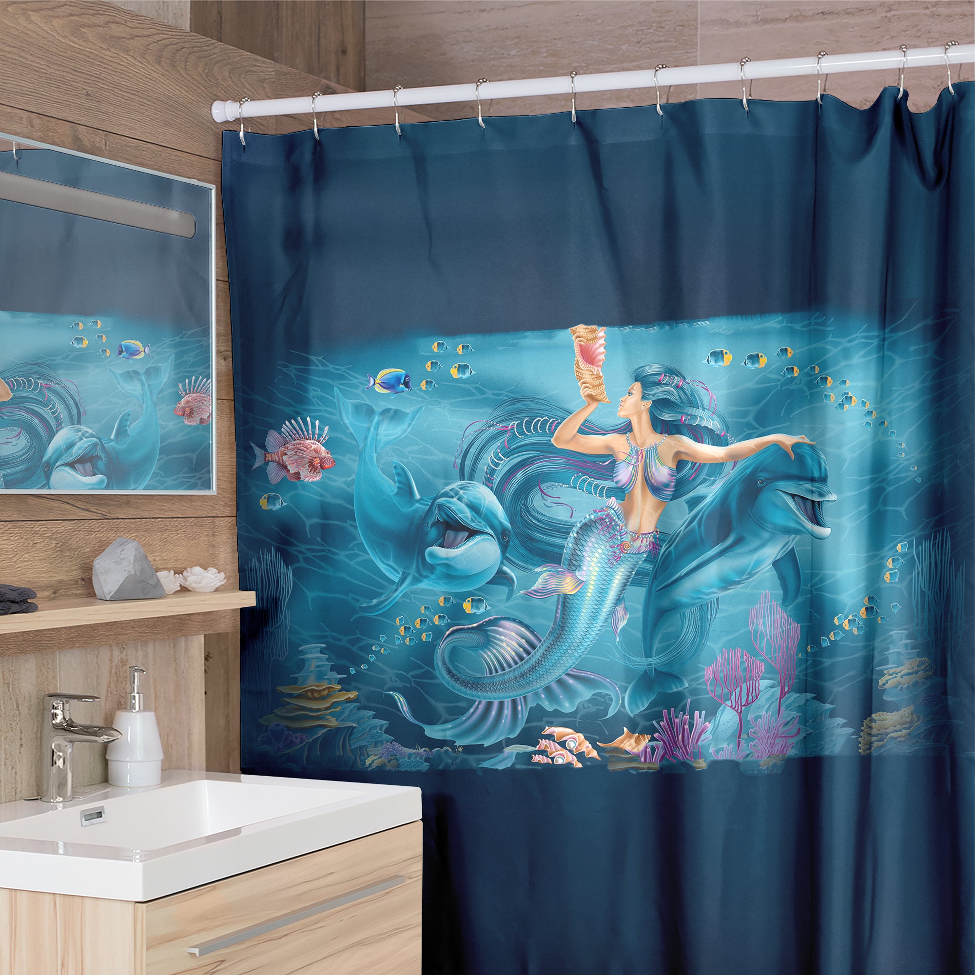 Dolphin Queen Shower Curtain