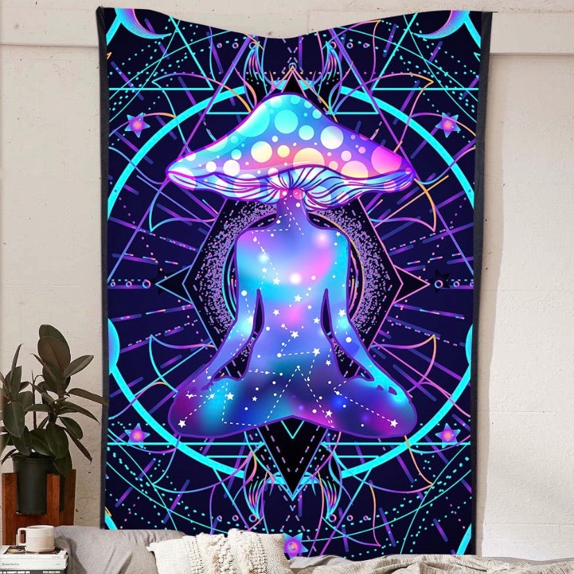 Mystic Mushroom Being Tapestry