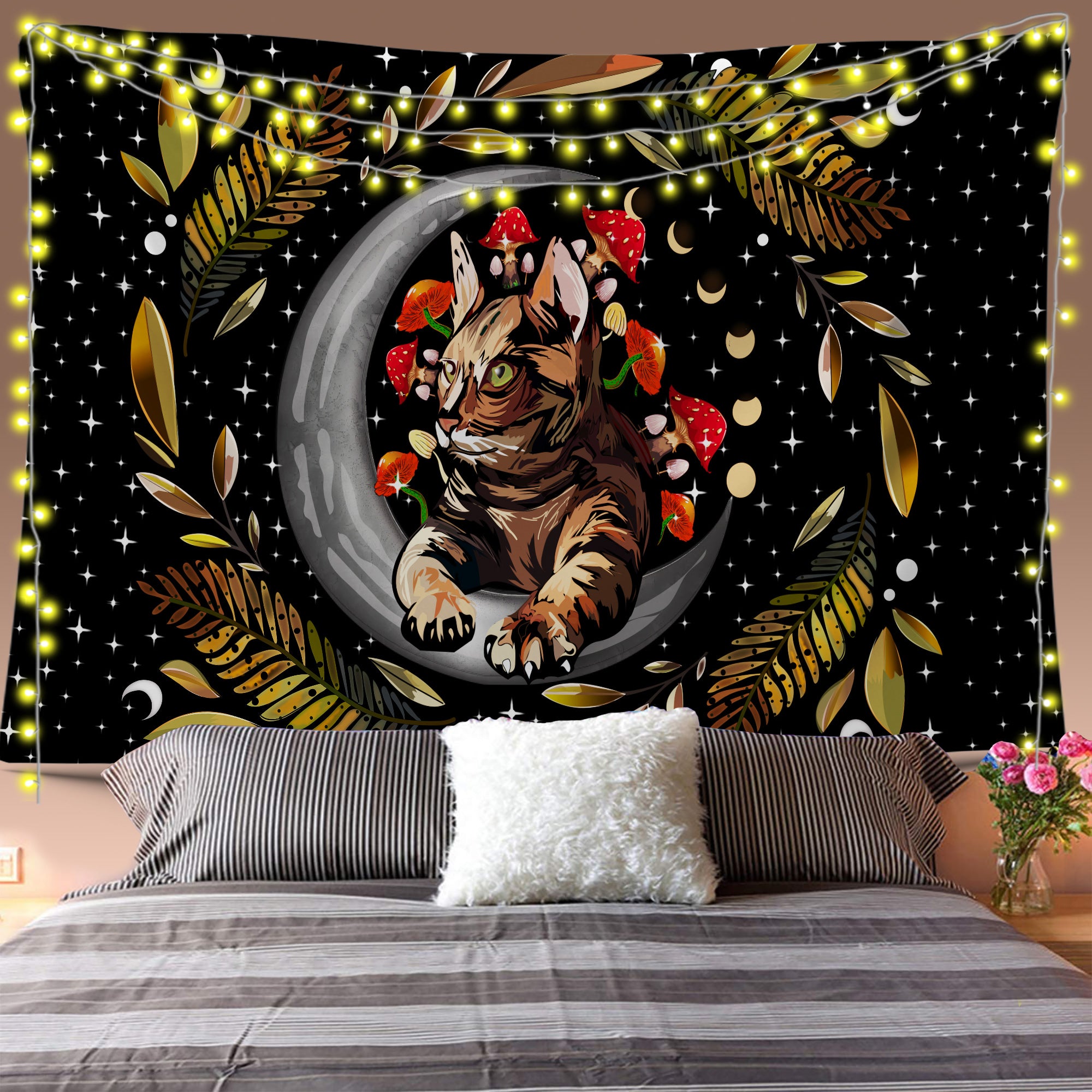 Psychedelic Cat Tapestry
